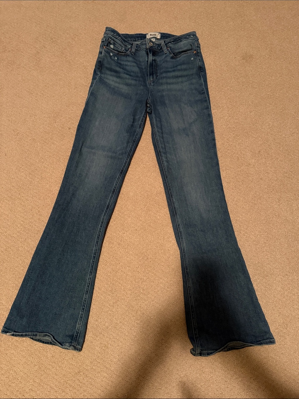 PAIGE Laurel Canyon Medium Blue Flared Jeans
